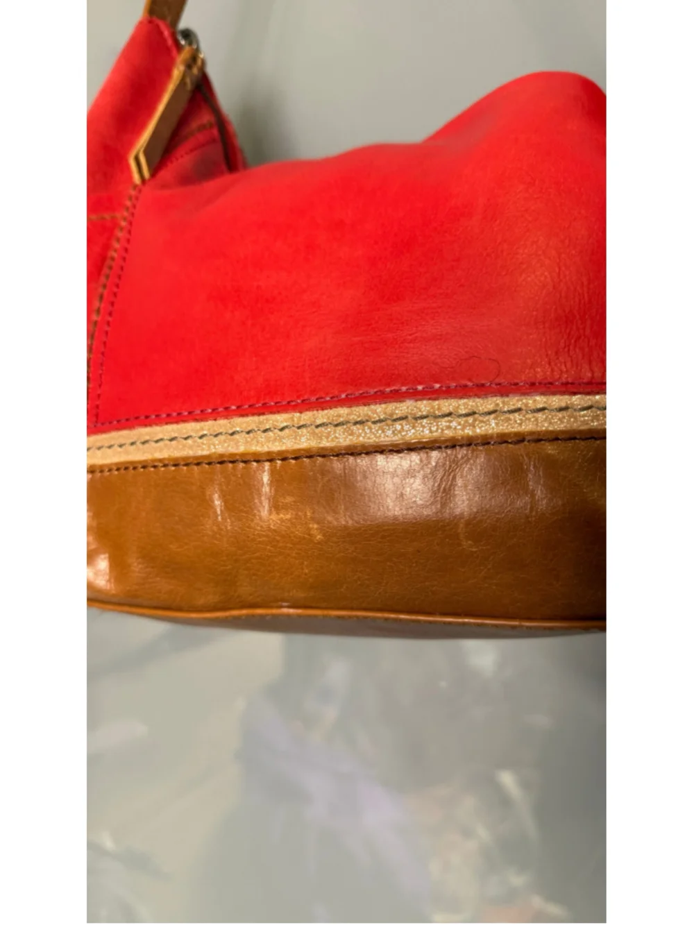 The Sak Leather Hobo Bag Red and Brown